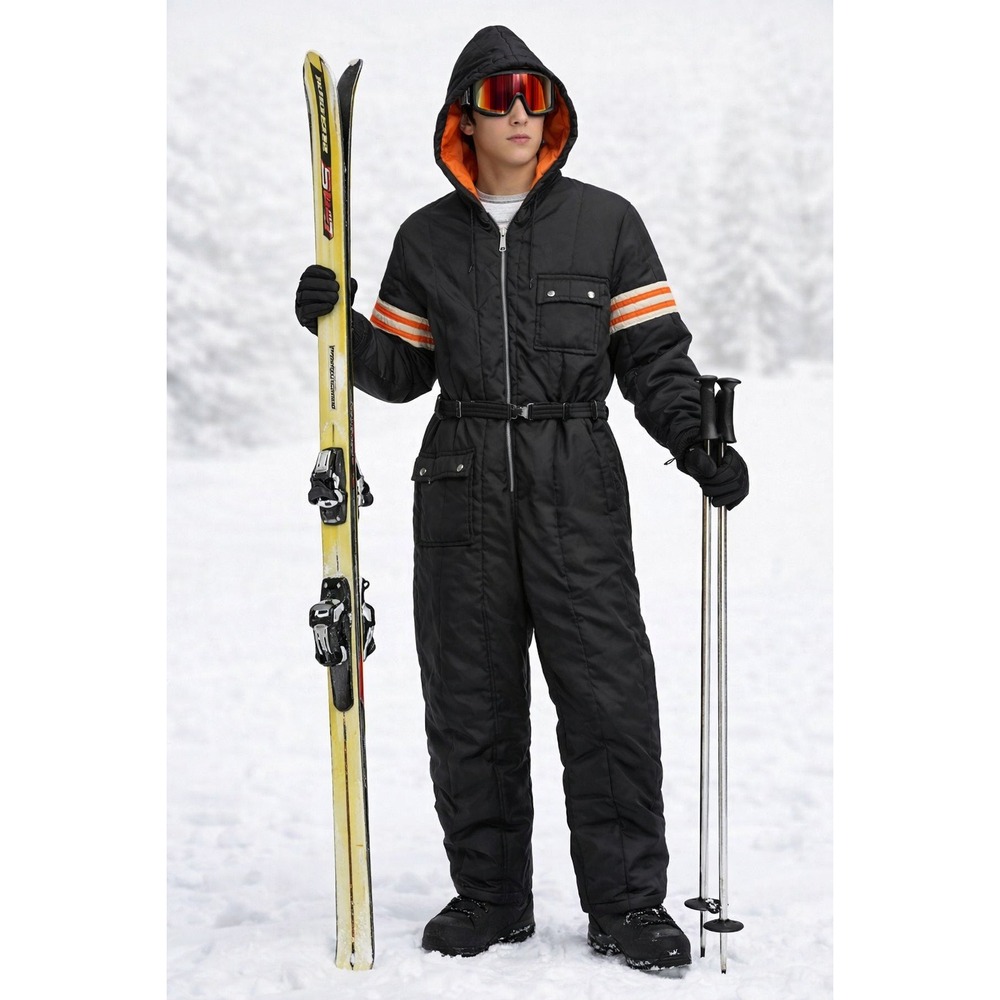 Vintage JCPenney Towncraft Snow Suit Boys 20 Black Ski Retro Winter 90s‎ Y2K